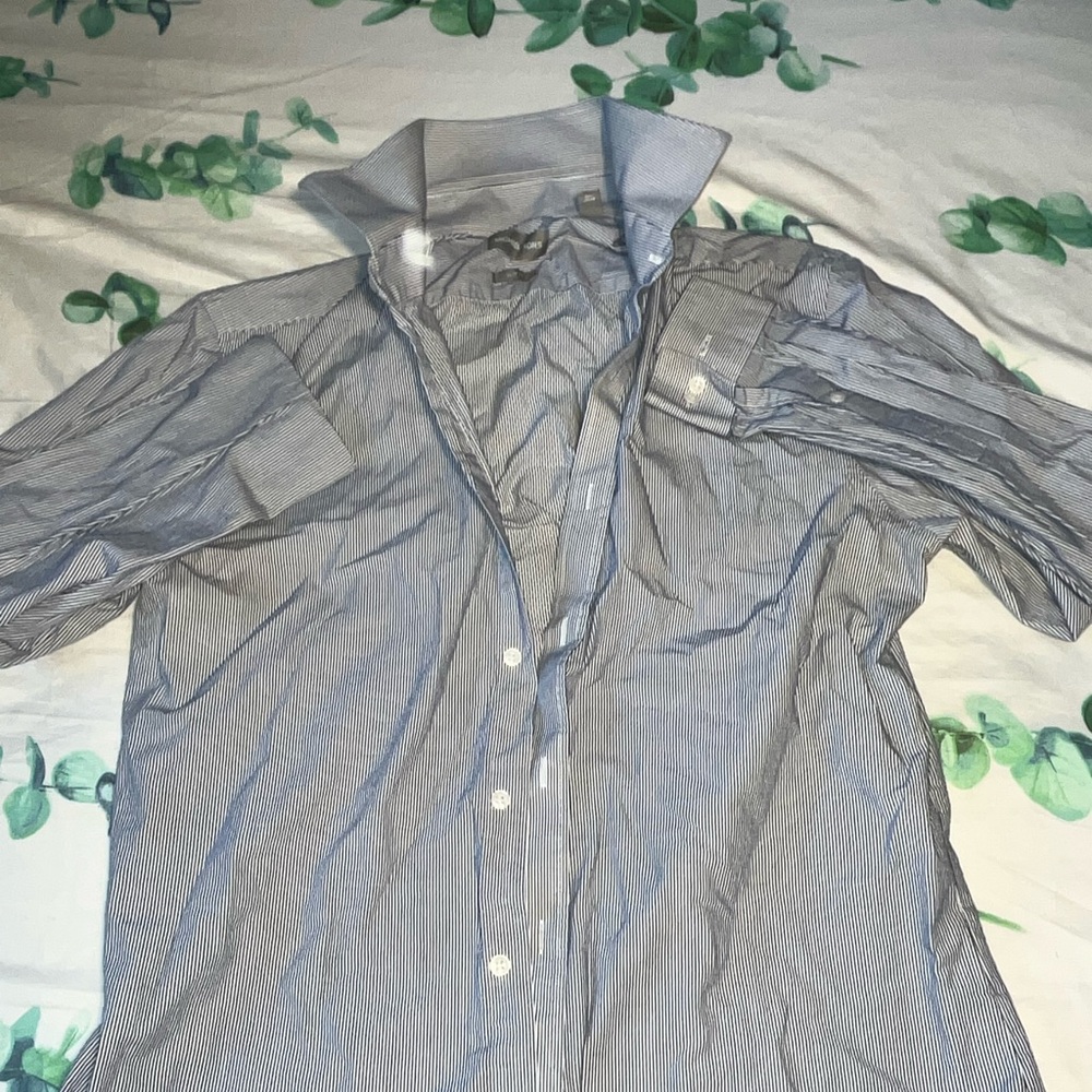 Michael Kors Men’s Slim Fit Striped Dress Shirt – Size Medium